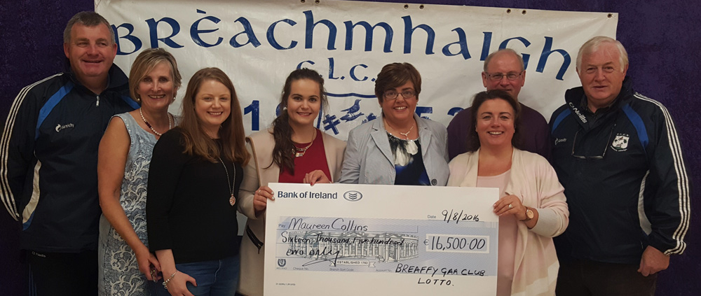 Breaffy GAA lotto jackpot winner Maureen Collins